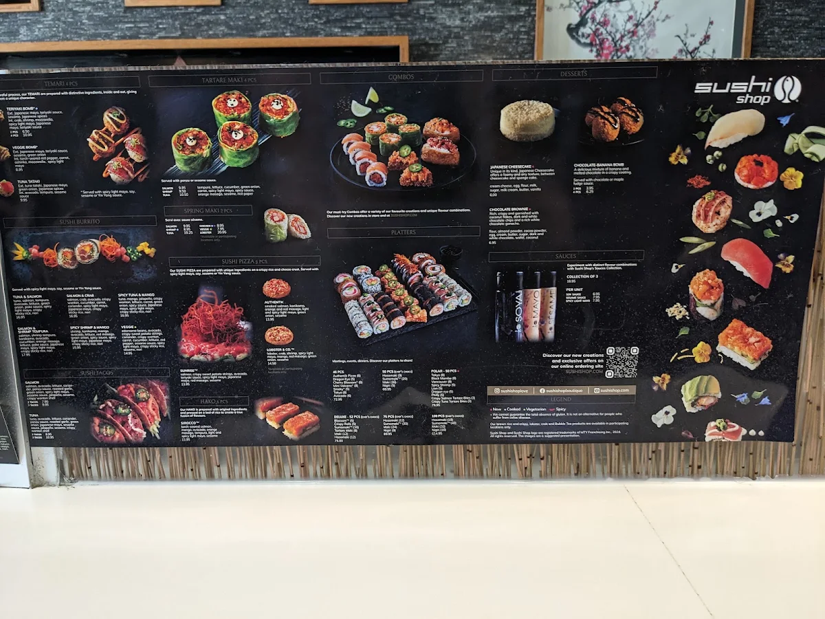 Menu, Sushi Shop Deerfoot Meadows