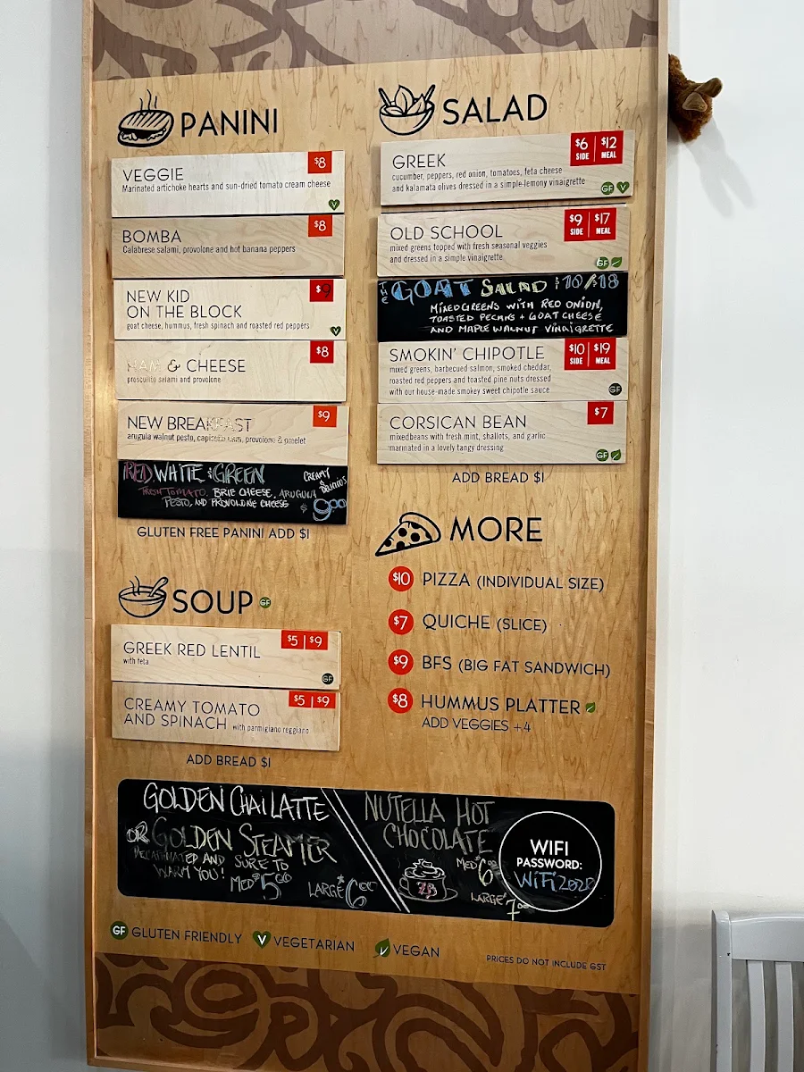 Menu, Zucchini Blossom Market & Cafe