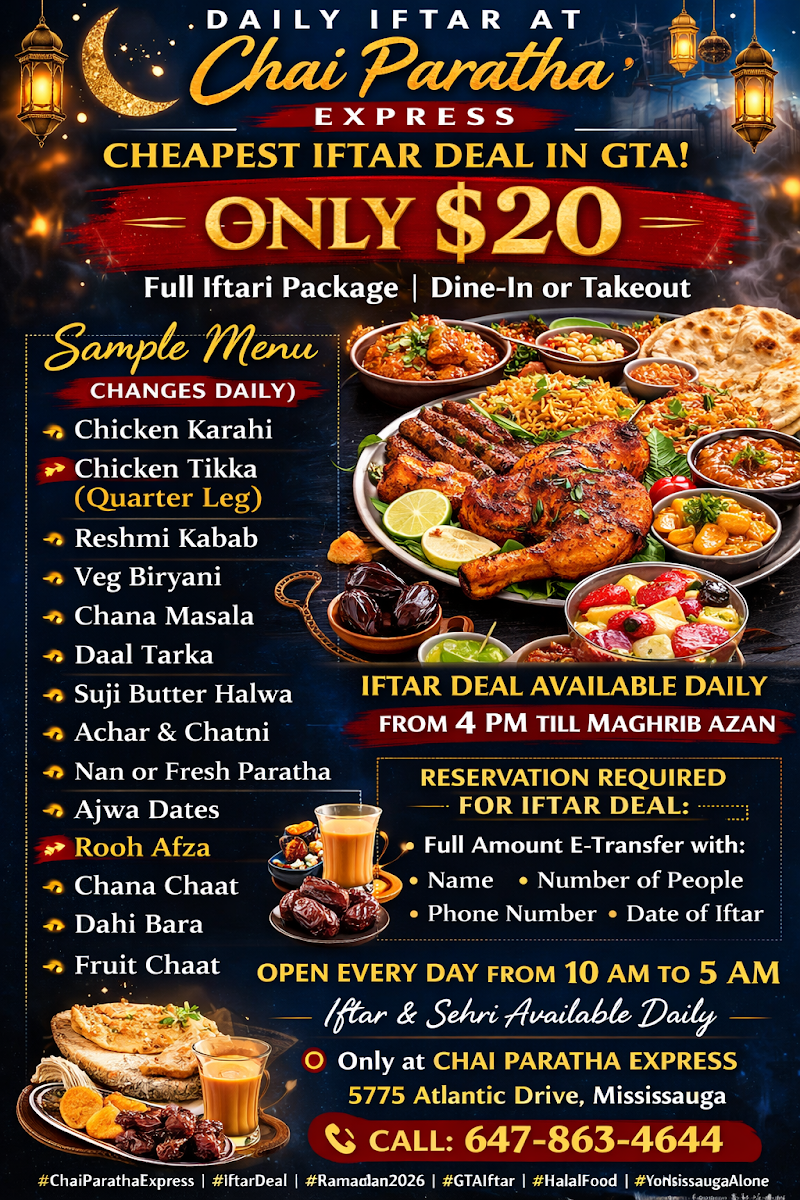Menu, Chai Paratha Express