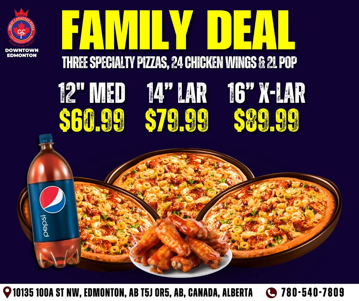 Menu, GREAT CANADIAN PIZZA & DONAIR 100% HALAL
