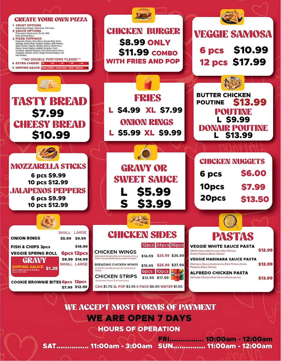 Menu, GREAT CANADIAN PIZZA & DONAIR 100% HALAL