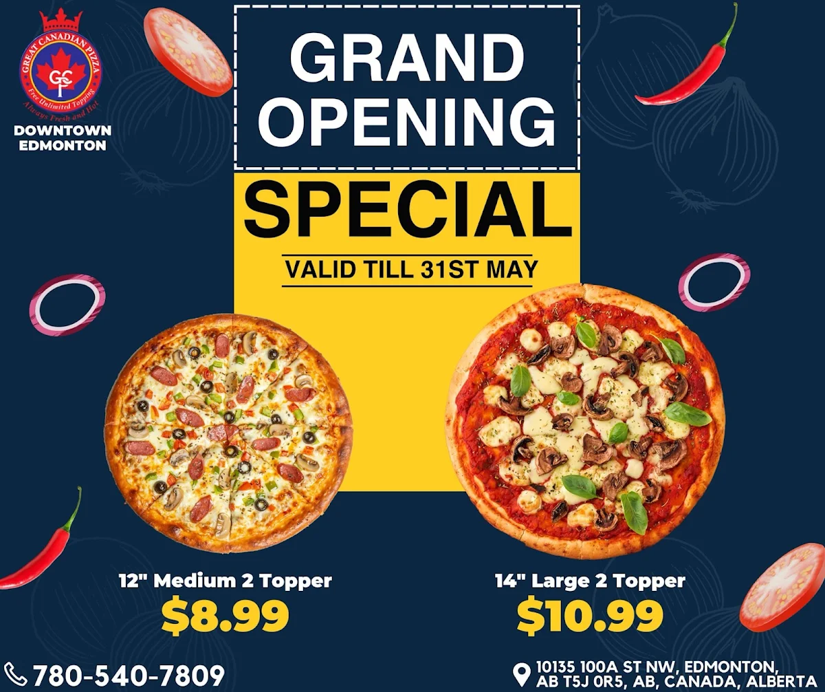 Menu, GREAT CANADIAN PIZZA & DONAIR 100% HALAL