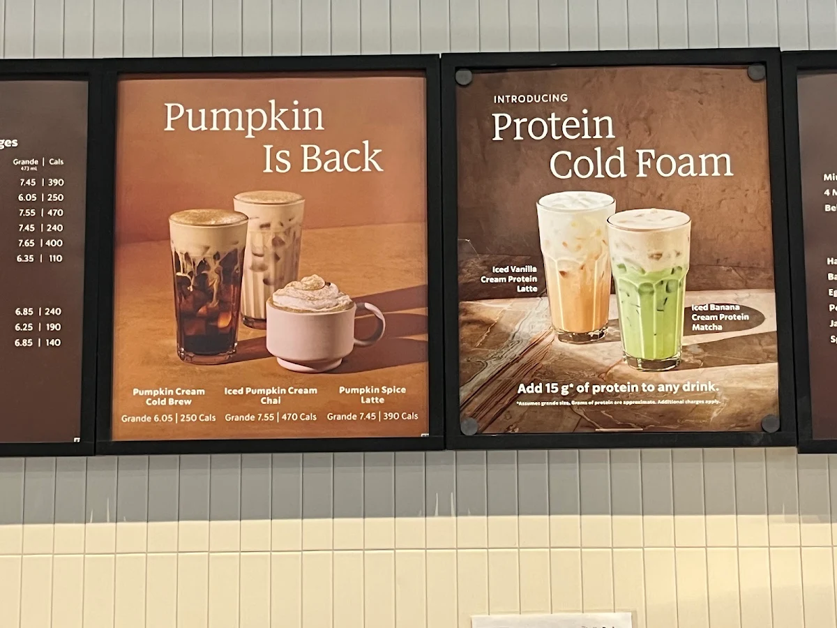 Menu, Starbucks Coffee Company