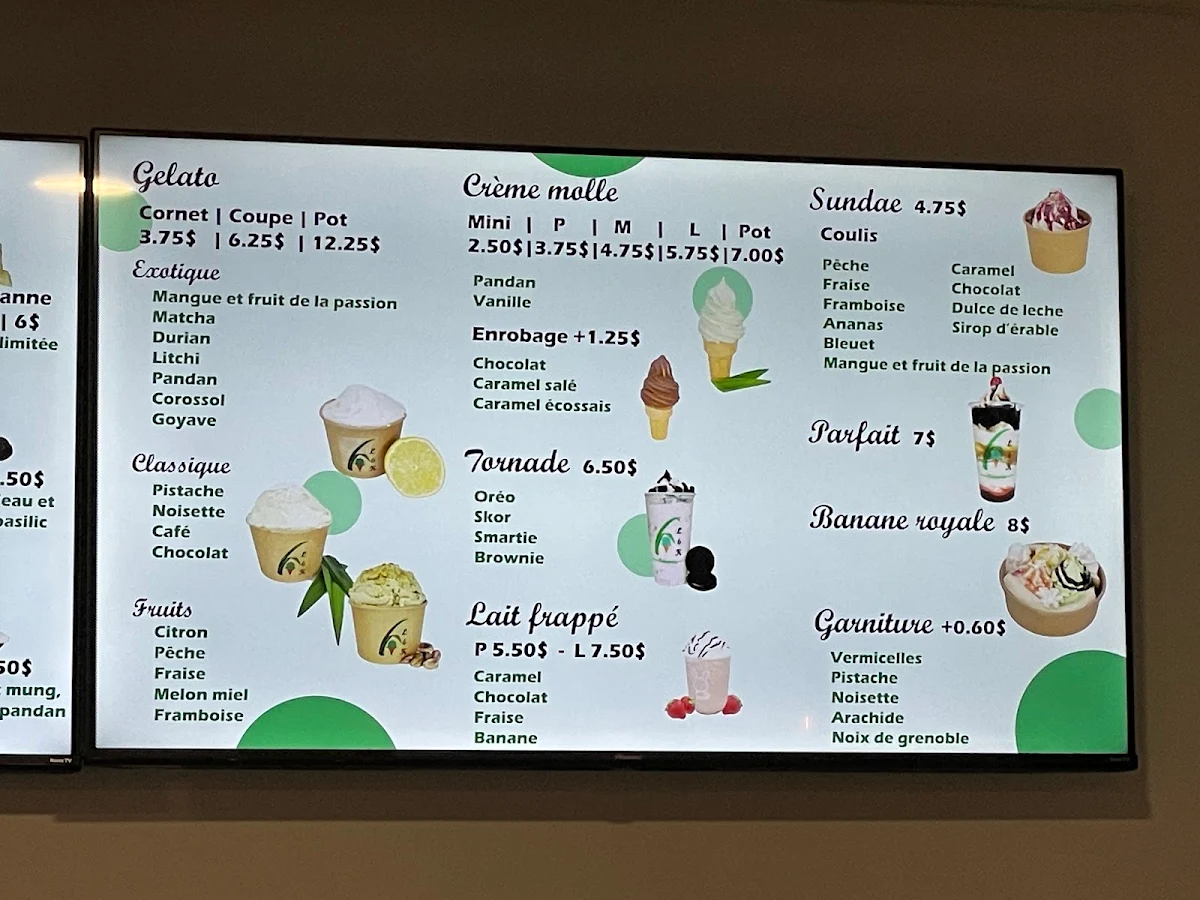 Menu, Cremerie L6K