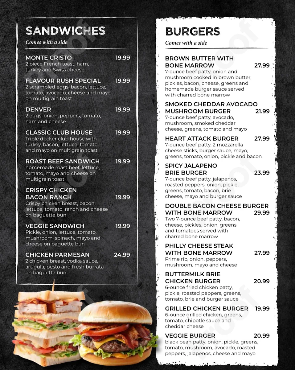 Menu, Flavour Rush