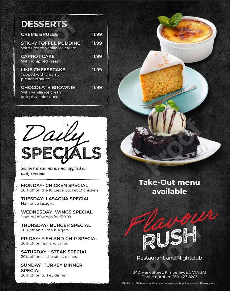 Menu, Flavour Rush