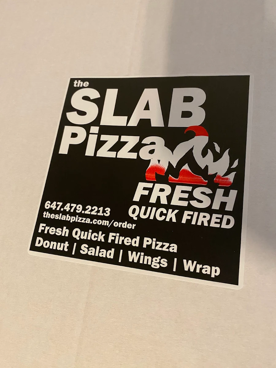 Menu, The Slab Pizza (Richmond & Victoria)