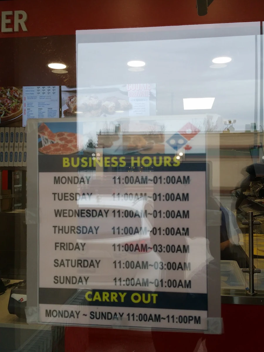 Menu, Domino's Pizza