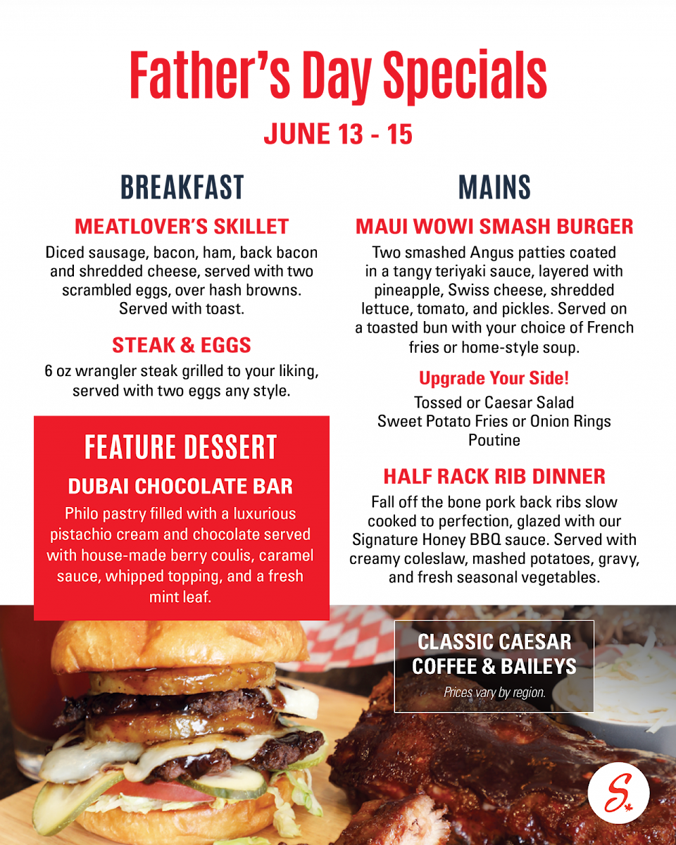 Menu, Smitty's Restaurant & Lounge - Edmonton Millwoods