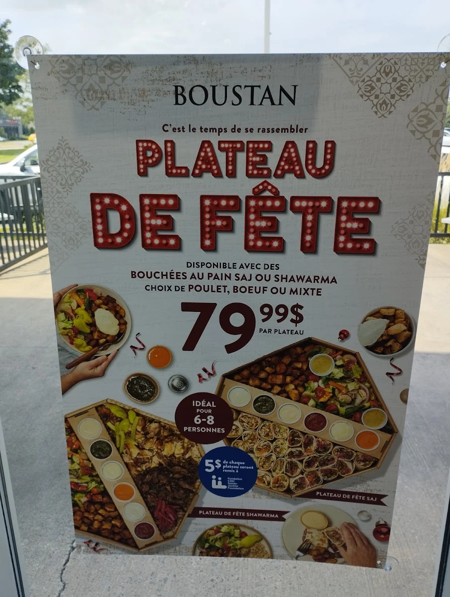 Menu, Restaurant Boustan