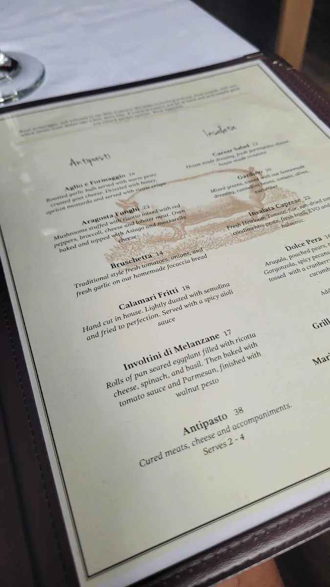 Menu, Valley Restaurant