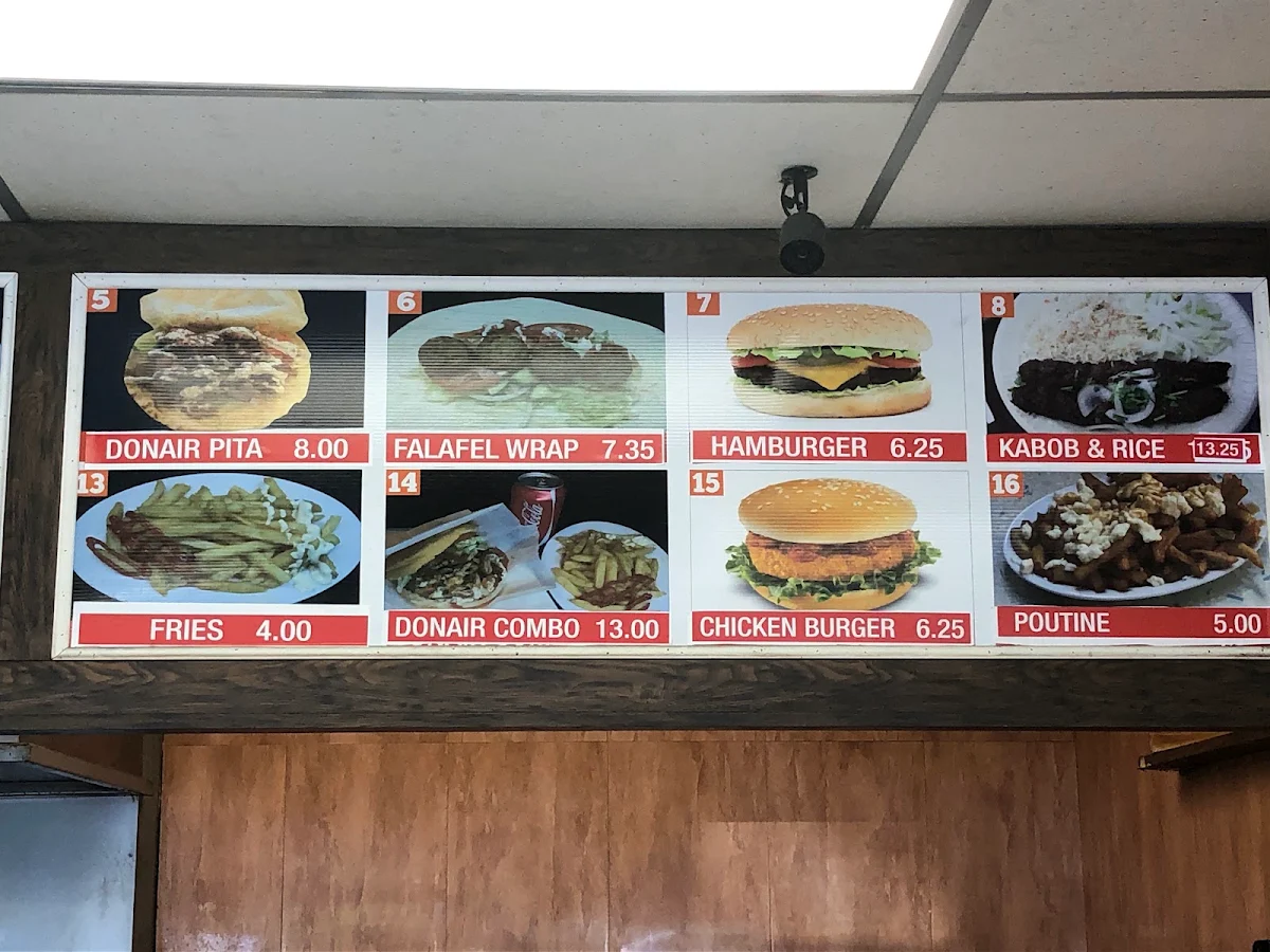 Menu, A1 Coffee & Donair