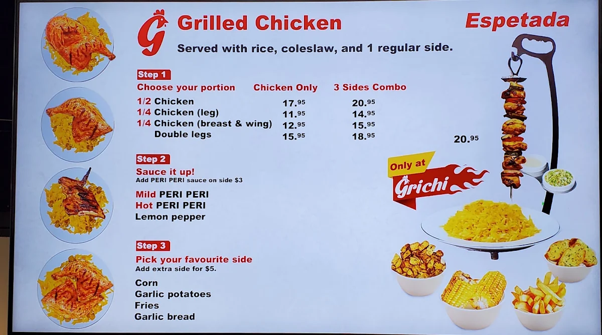 Menu, Grichi - Original PERI PERI Chicken