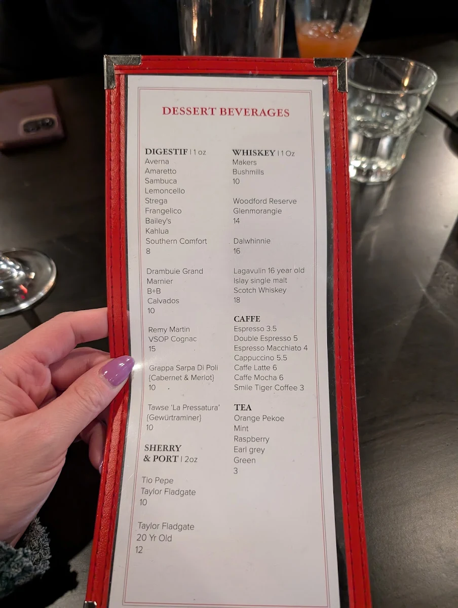 Menu, Pazzo Pizzeria
