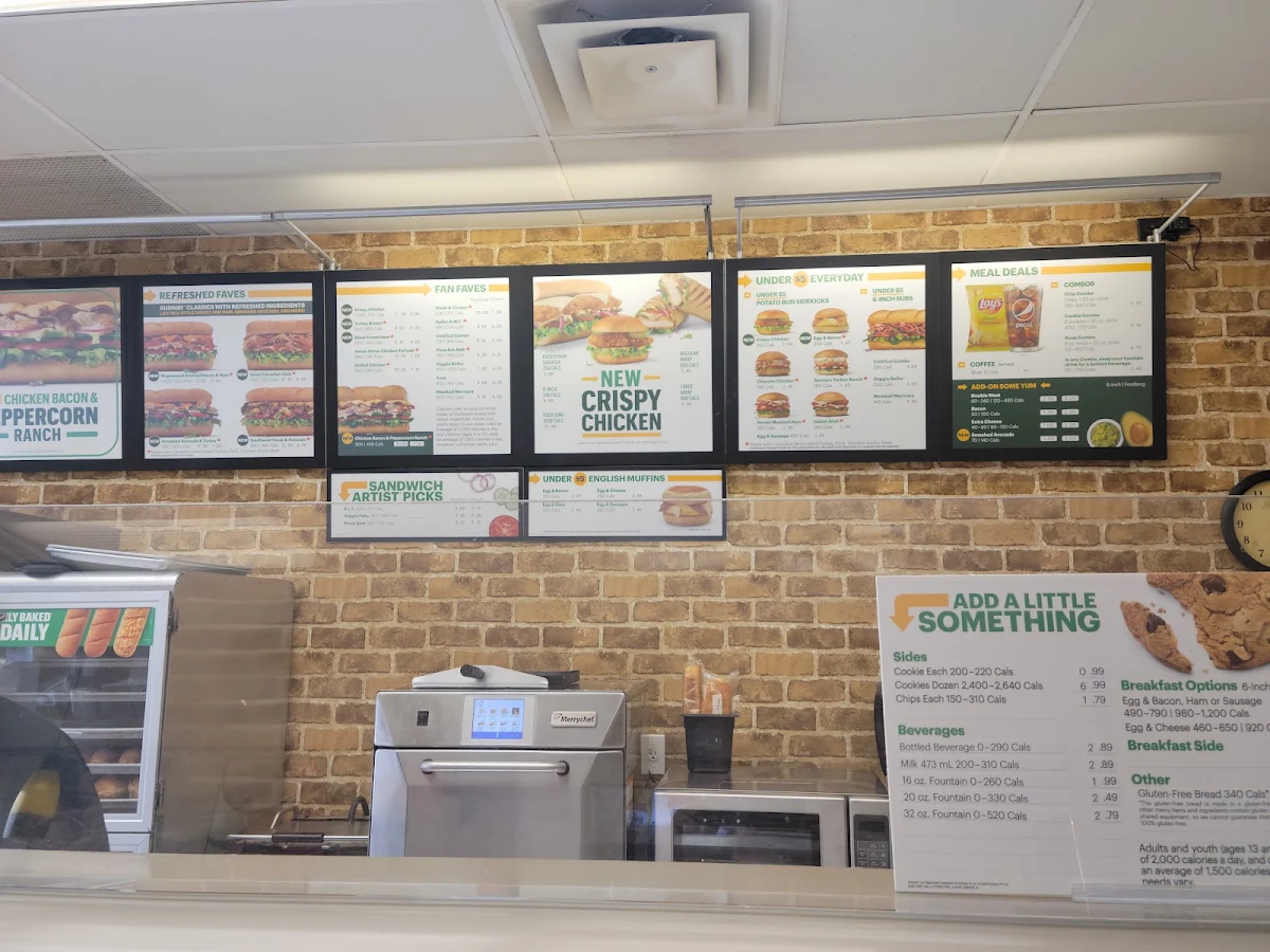 Menu, Subway