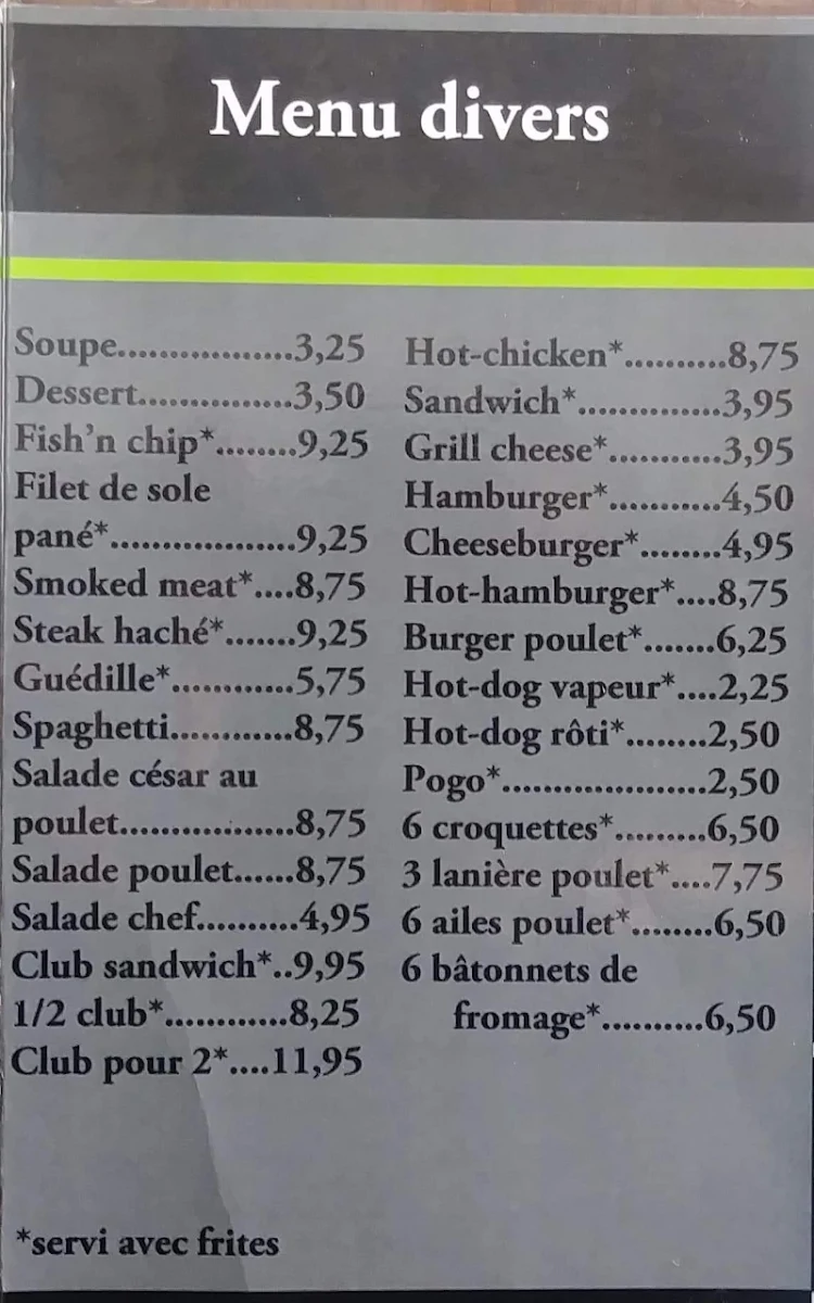 Menu, Restaurant Le Relais