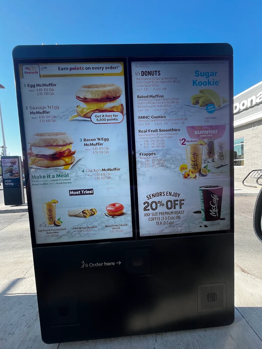 Menu, McDonald's