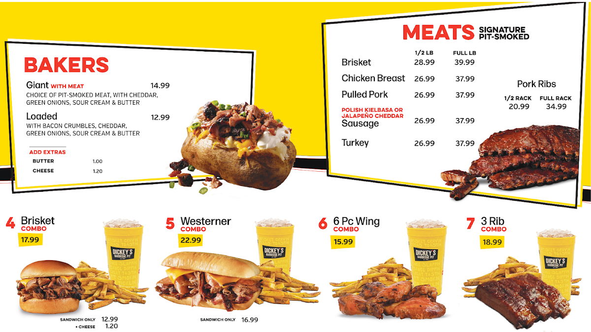 Menu, Dickey's Barbecue Pit