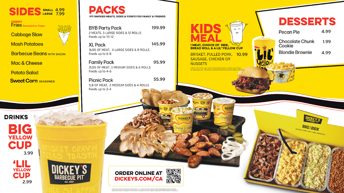 Menu, Dickey's Barbecue Pit