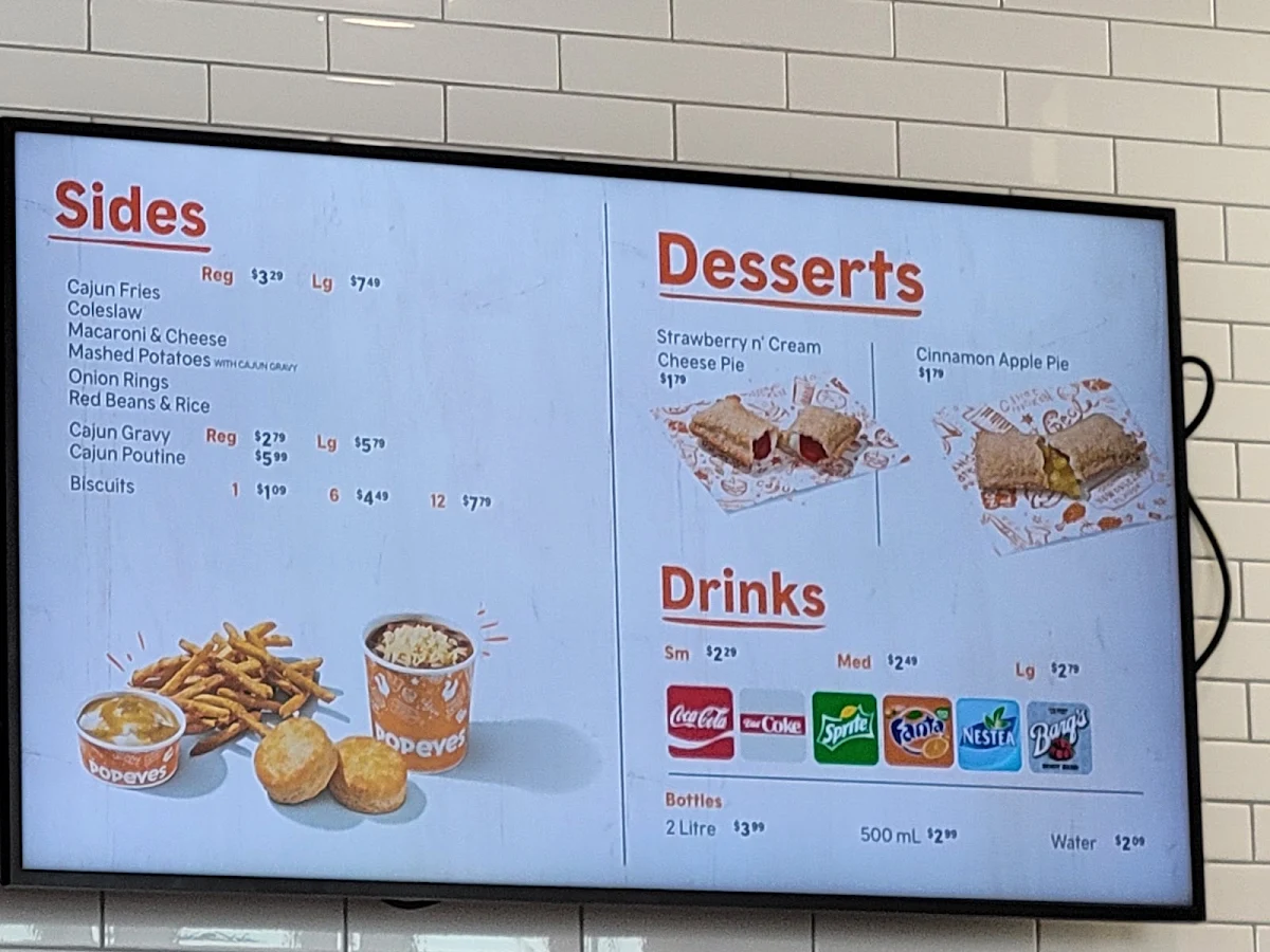 Menu, Popeyes Louisiana Kitchen