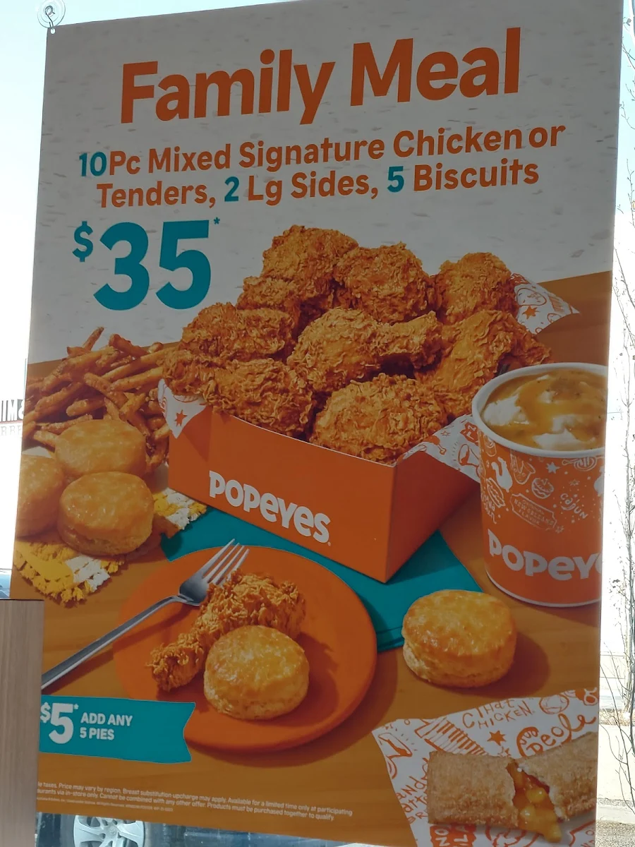 Menu, Popeyes Louisiana Kitchen