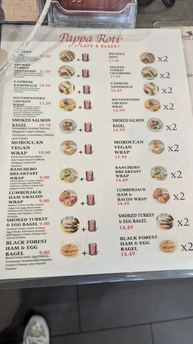 Menu, PappaRoti