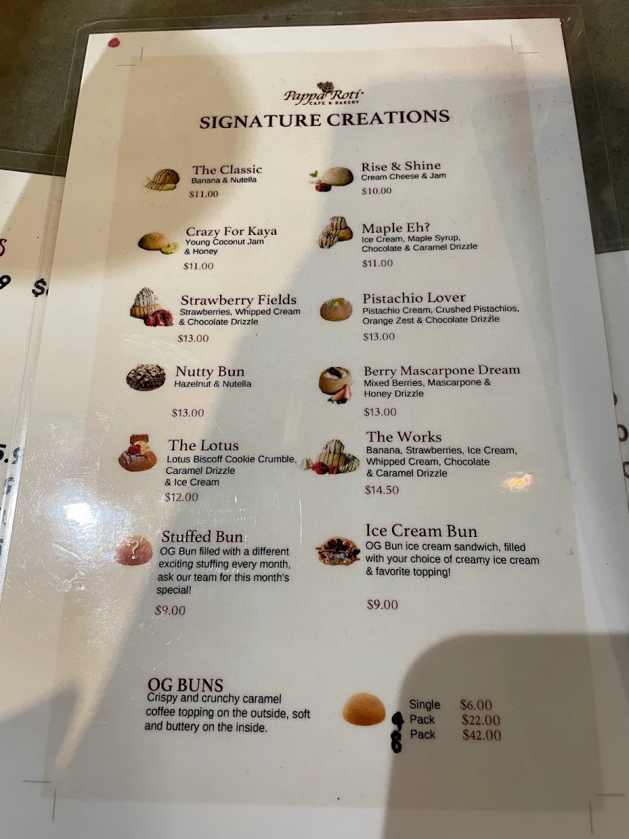 Menu, PappaRoti