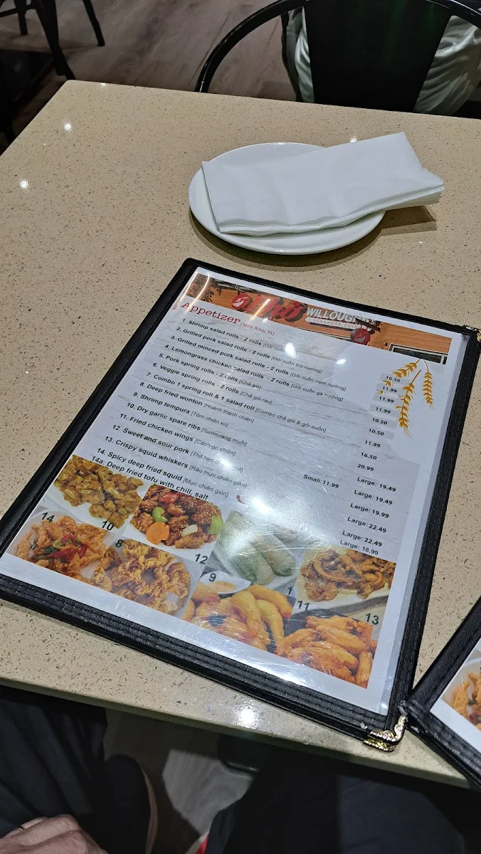 Menu, Pho Willoughby Vietnamese Cuisine