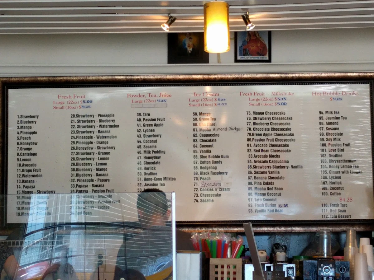 Menu, Green Leaf Bubble Tea