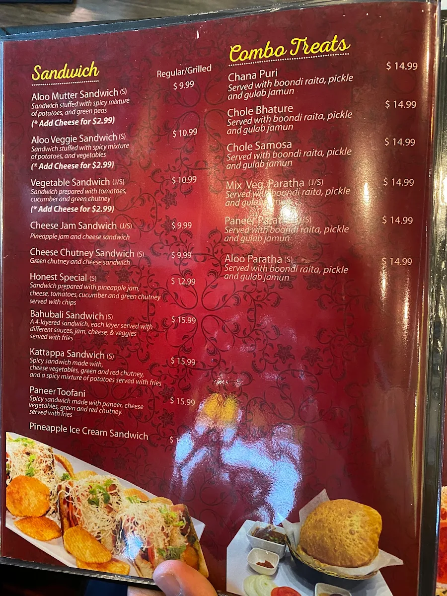 Menu, Honest Restaurant Surrey