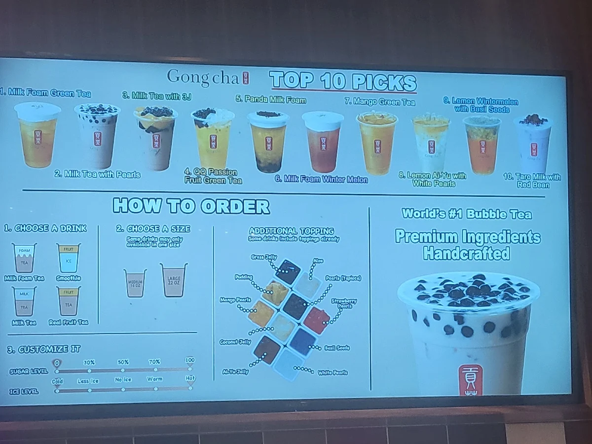 Menu, Gong cha