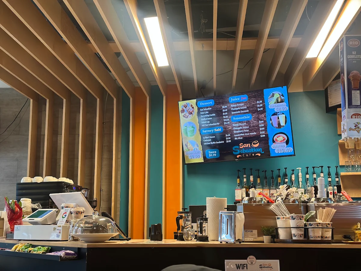 Menu, San Sebastian cafe