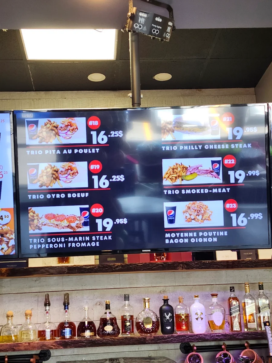 Menu, Resto-Bar La Belle Province Sportive