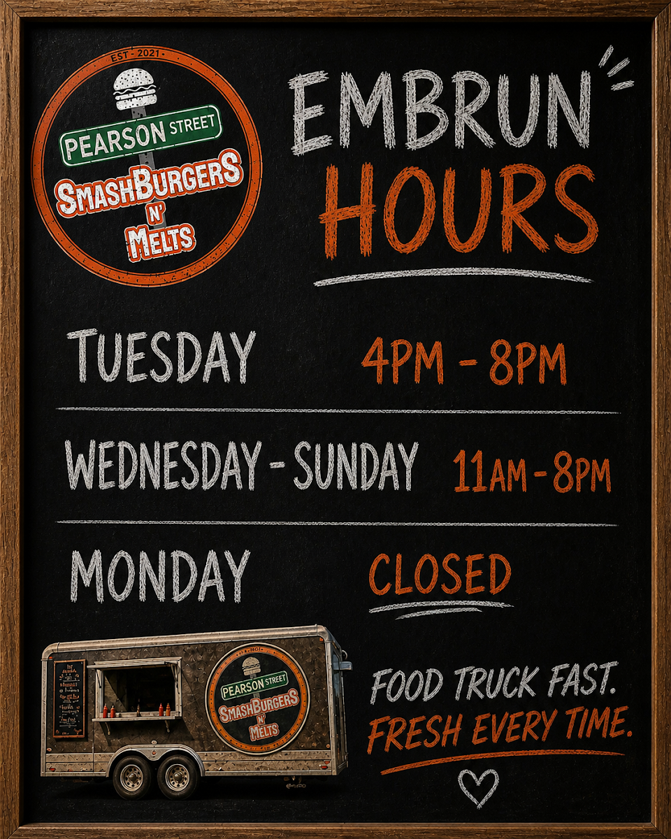 Menu, Pearson Street SmashBurgerS N’ Melts - Embrun