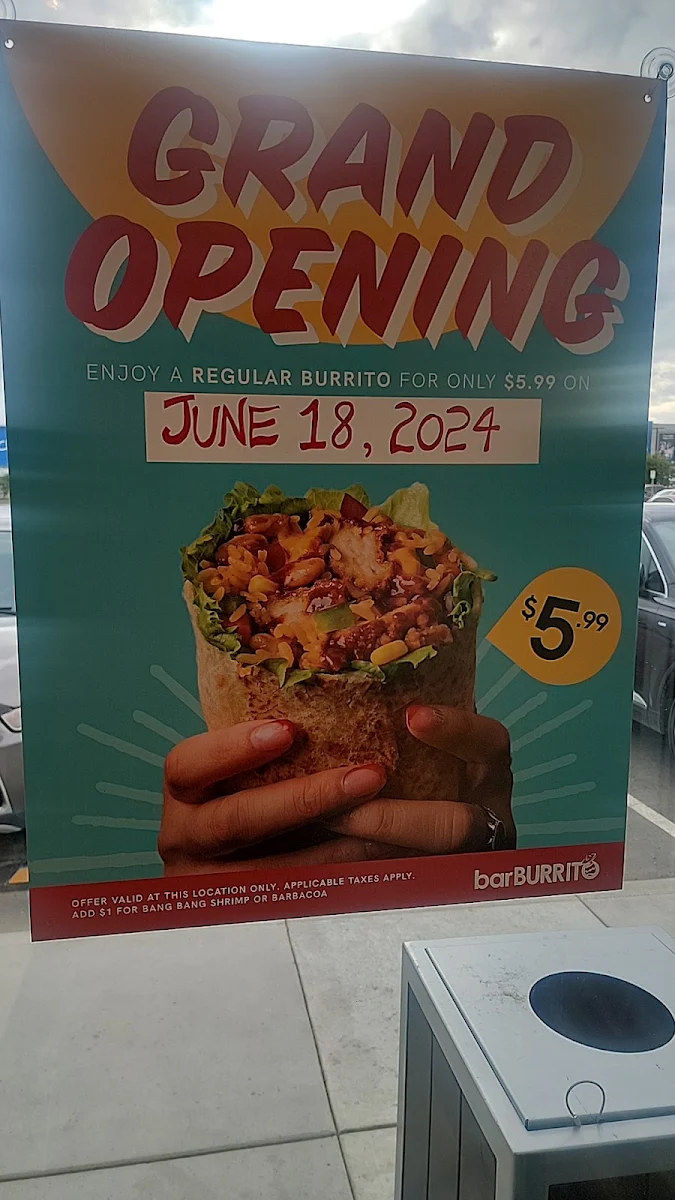Menu, barBURRITO