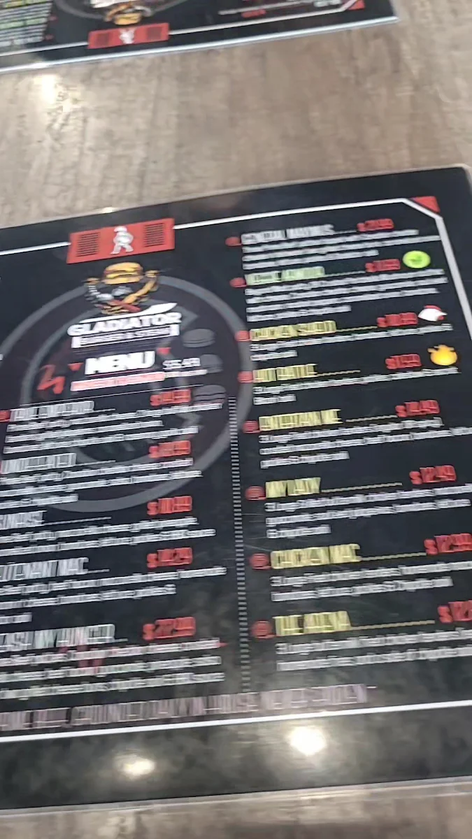 Menu, Gladiator Burger - Brampton