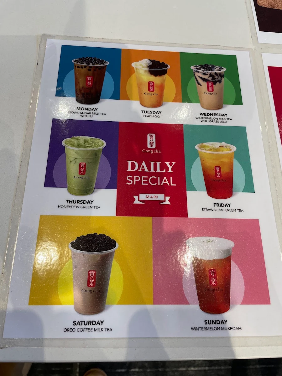 Menu, Gong Cha Kanata