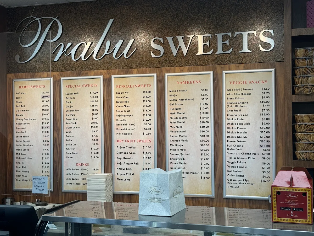 Menu, Prabu Sweets