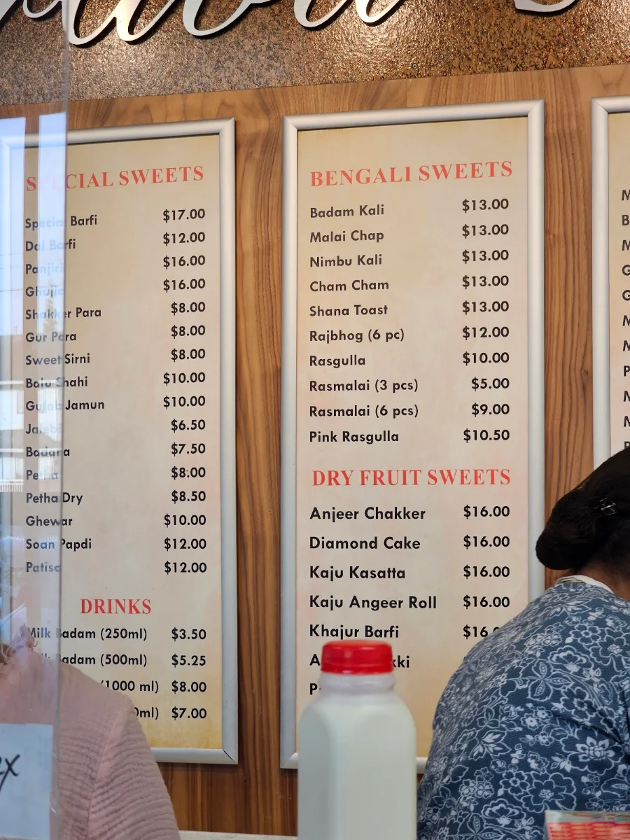 Menu, Prabu Sweets