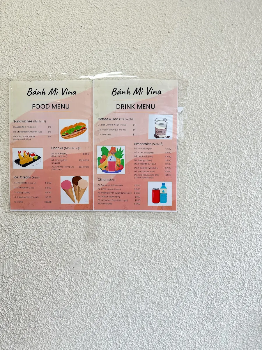 Menu, Banh Mi Vina