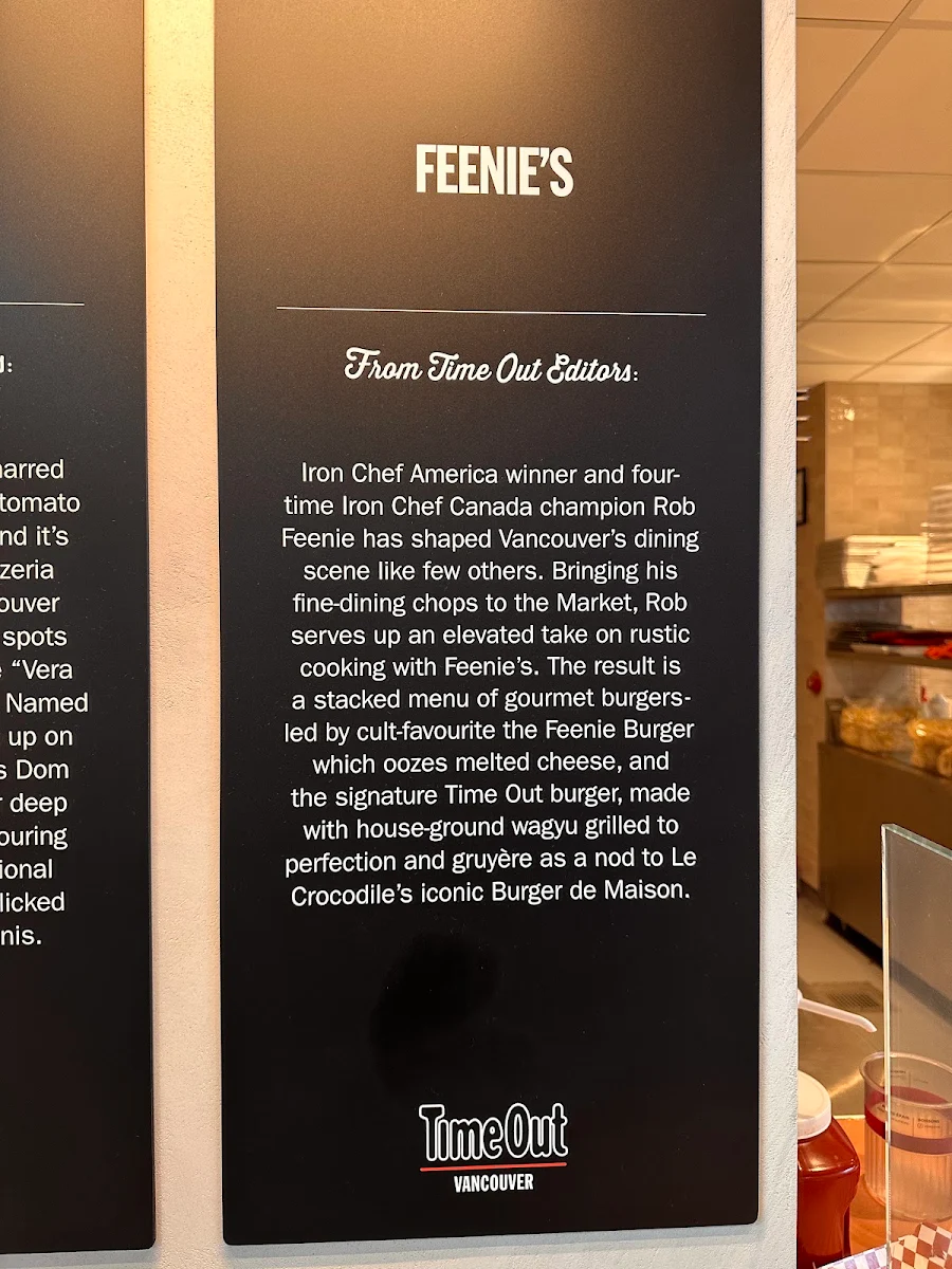 Menu, Feenie’s