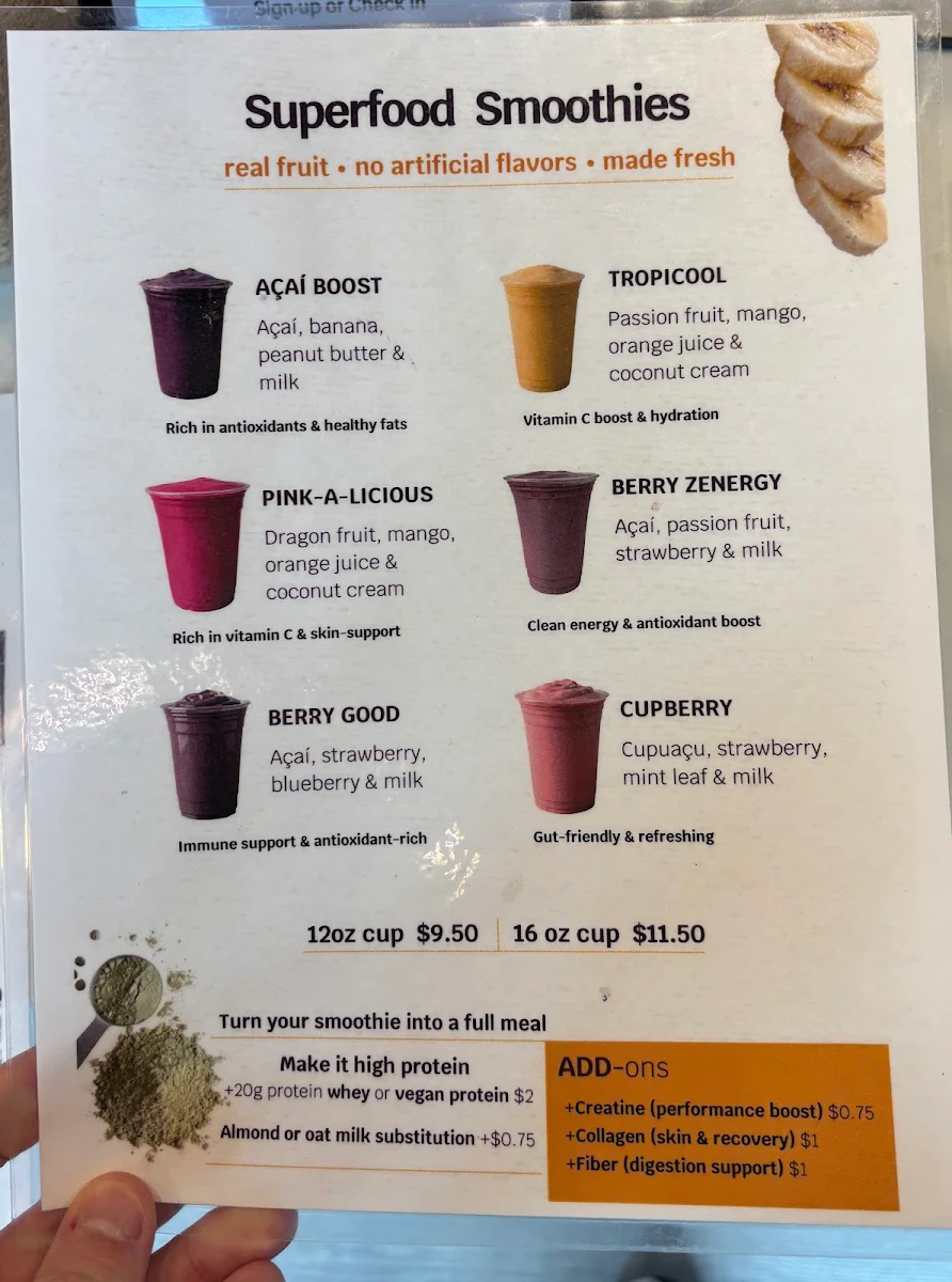 Menu, Tupí Açaí Bowls and Gelatos | Sherwood Park