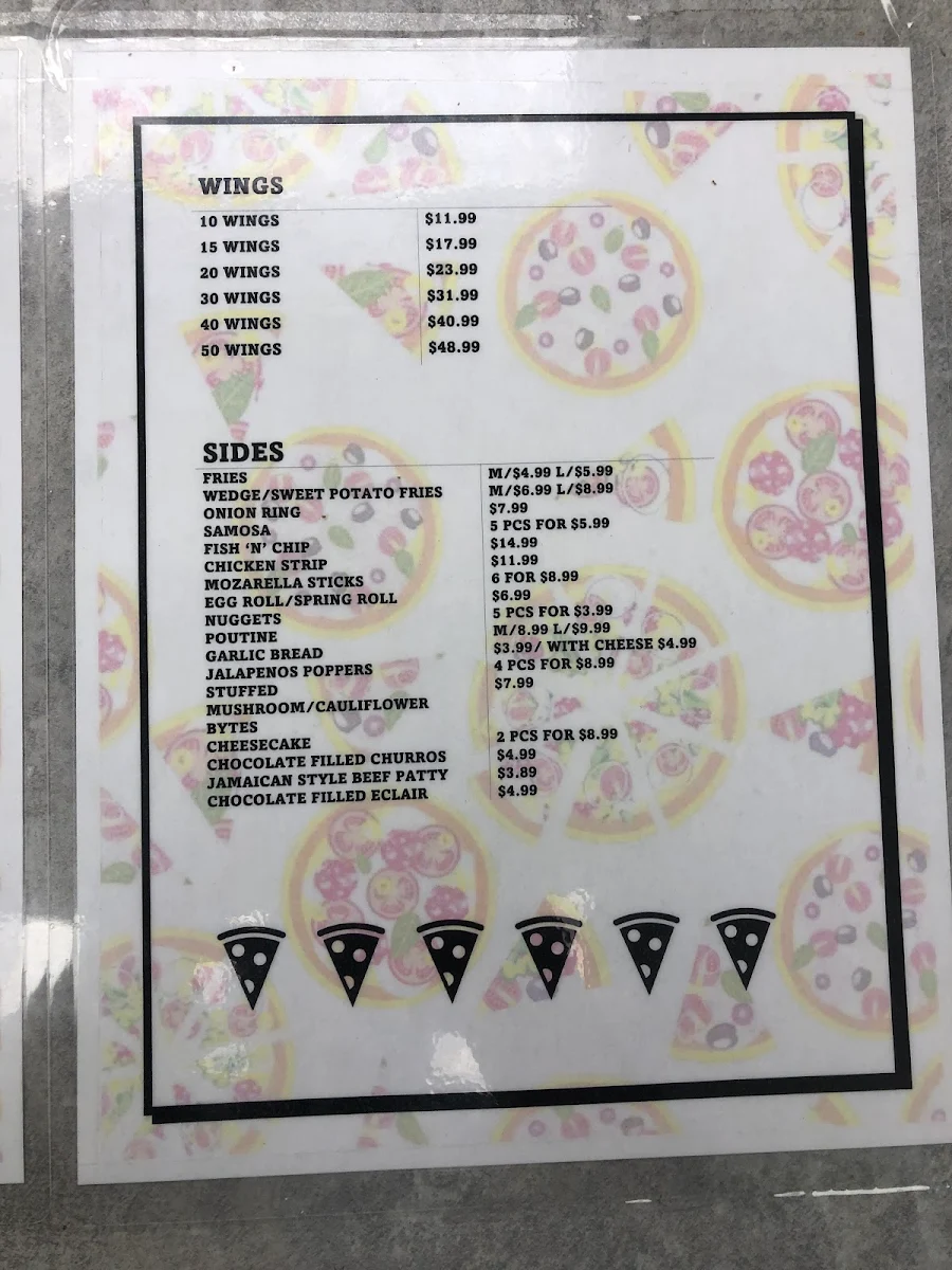 Menu, Pizza Wings & More