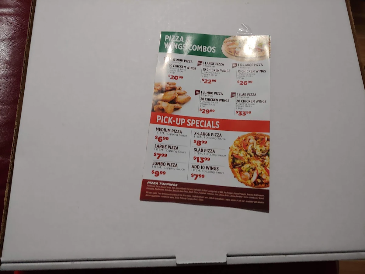 Menu, Pizza Wings & More