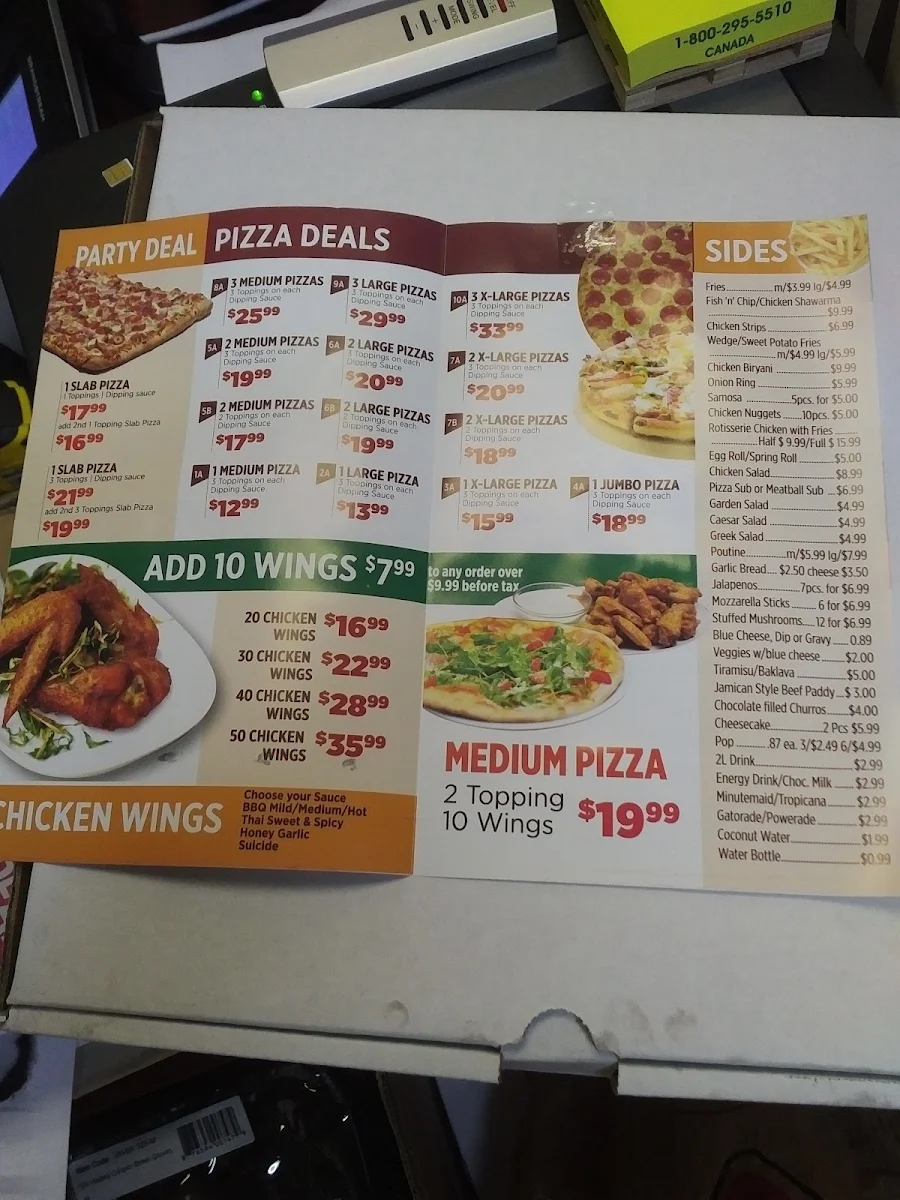 Menu, Pizza Wings & More