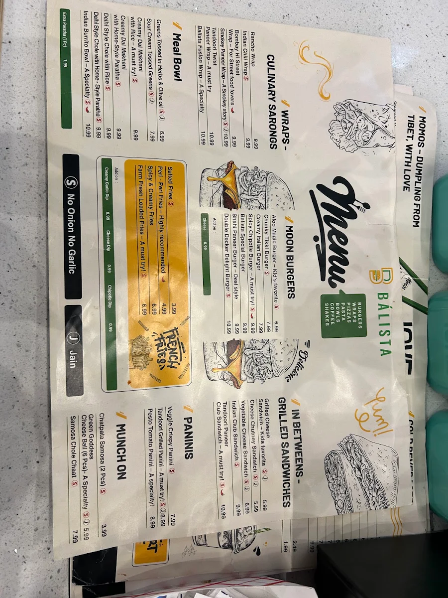 Menu, Balista