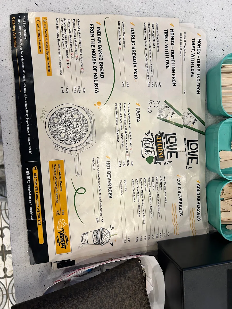 Menu, Balista