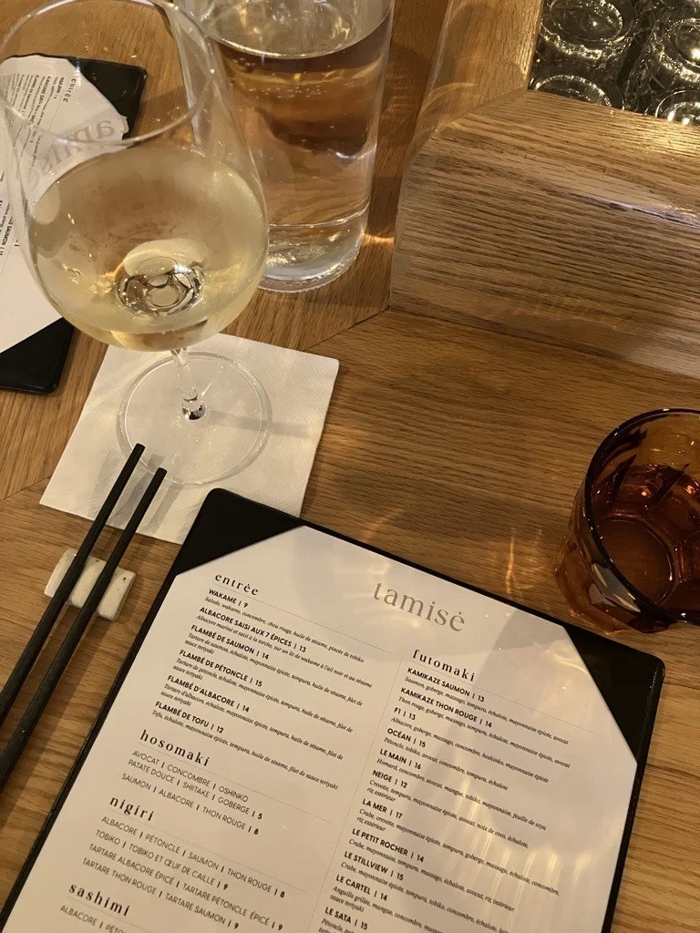 Menu, Tamisé Sushi