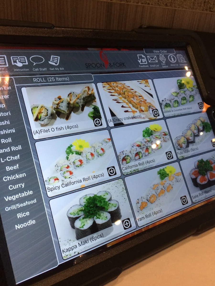 Menu, Spoon & Fork