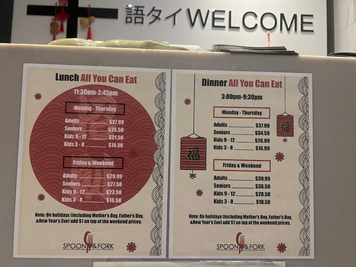 Menu, Spoon & Fork